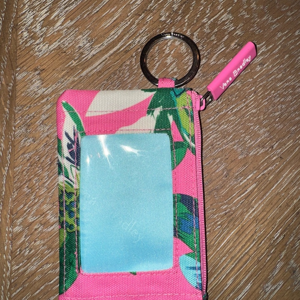 Vera Bradley Pink and Green Floral ID Case